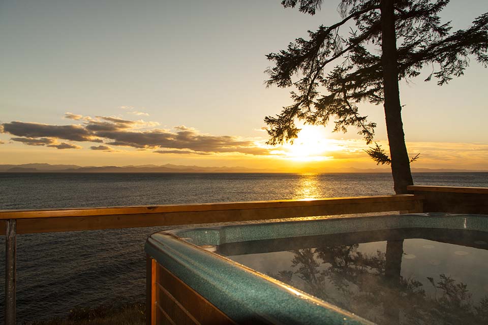 Private Hot Tub in Cottage 2 looking west